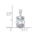 14k White Gold 2 1/2 carat Lab Grown Diamond VS+ F+ Oval Complete Four Prong Pendant - Image 4