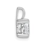 14k White Gold 1 carat Lab Grown Diamond VS/SI+ G+ Cushion Complete Four Prong Pendant - Image 2