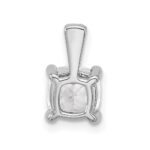 14k White Gold 1 1/2 carat Lab Grown Diamond VS+ F+ Cushion Complete Four Prong Pendant - Image 3
