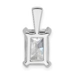 14k White Gold 3 carat Lab Grown Diamond VS/SI+ G+ Radiant Complete Four Prong Pendant - Image 3