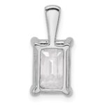 14k White Gold 3 carat Lab Grown Diamond VS/SI+ G+ Emerald Complete Four Prong Pendant - Image 3