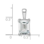 14k White Gold 3 carat Certified Lab Grown Diamond VS+ F+ Emerald Complete Four Prong Pendant - Image 5