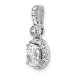 14k White Gold 1 carat Lab Grown Diamond VS/SI+ G+ Oval Complete Halo Pendant - Image 4