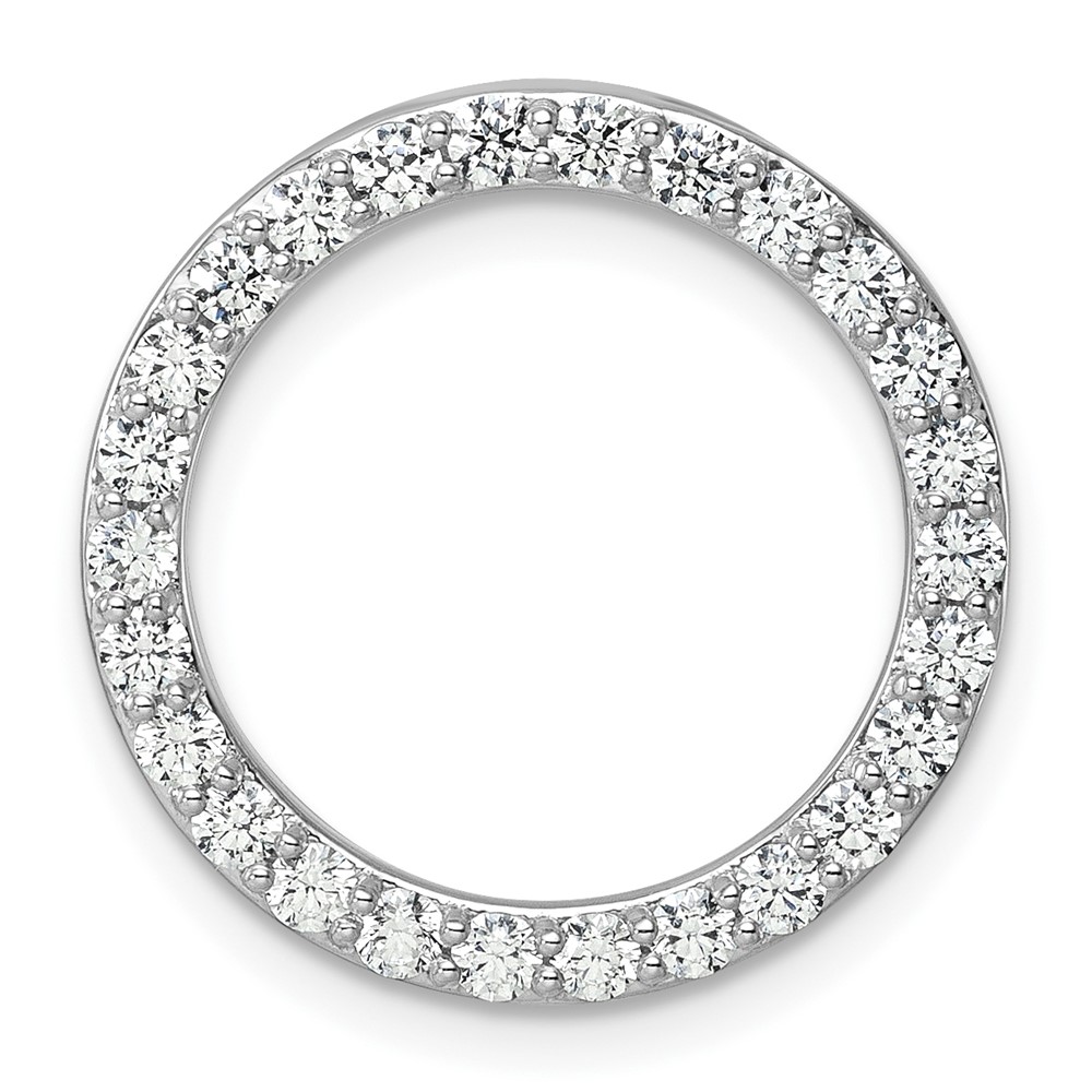 PM10300-100-WAA.jpg 14k White Gold 1 carat Lab Grown Diamond VS+ F+ Complete Circle Chain Slide Pendant - Image 1