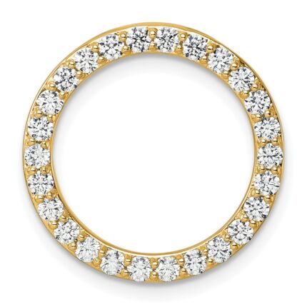 14k 1 carat Lab Grown Diamond VS+ F+ Complete Circle Chain Slide Pendant