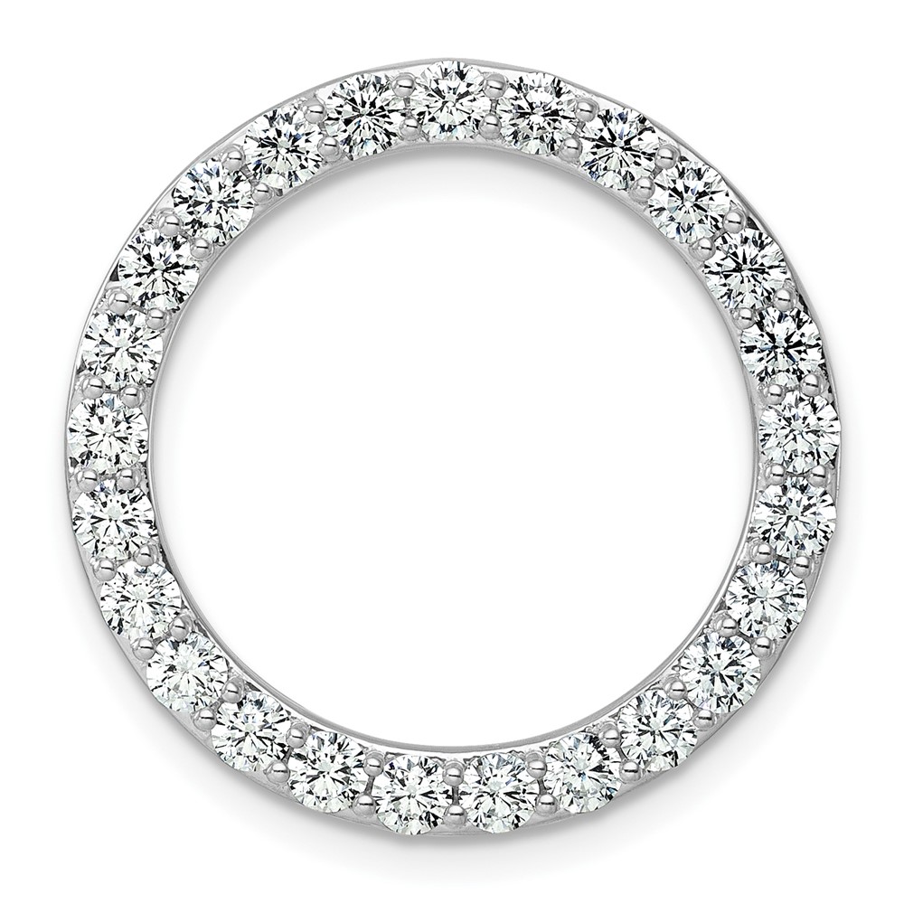 PM10300-200-WAA.jpg 14k White Gold 2 carat Lab Grown Diamond VS+ F+ Complete Circle Chain Slide Pendant - Image 1