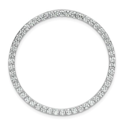 14k White Gold 2 carat Lab Grown Diamond VS+ F+ Complete Circle Chain Slide Pendant