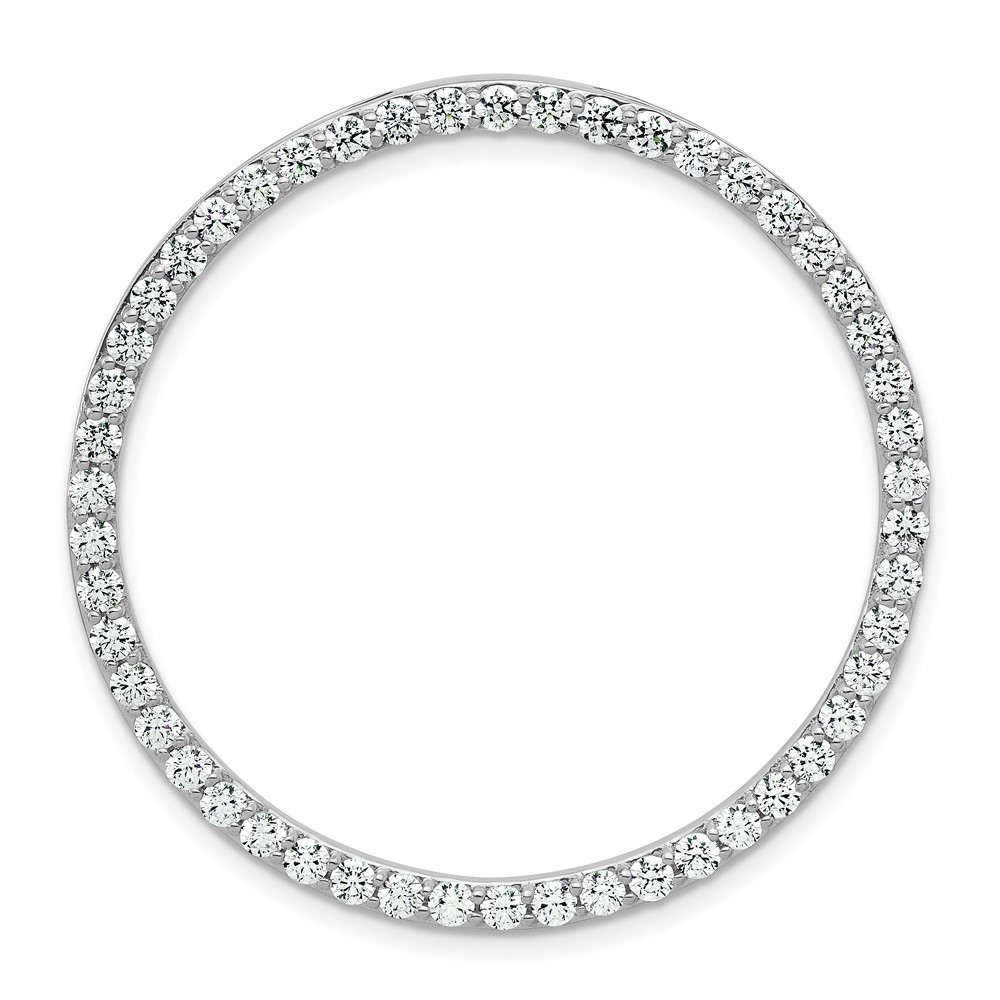 PM10303-200-WAA.jpg 14k White Gold 2 carat Lab Grown Diamond VS+ F+ Complete Circle Chain Slide Pendant - Image 1