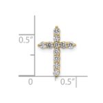 14k 1/3 carat Lab Grown Diamond VS/SI+ G+ Complete Cross Chain Slide Pendant - Image 4
