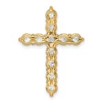 14k 3 carat Lab Grown Diamond VS/SI+ G+ Complete Cross Chain Slide Pendant - Image 3