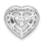 14k White Gold 7/8 carat Lab Grown Diamond VS/SI+ G+ Complete Halo Heart Chain Slide Pendant - Image 3