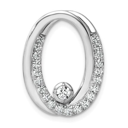 14k White Gold 1/2 carat Lab Grown Diamond VS/SI+ G+ Complete Double Oval Chain Slide Pendant