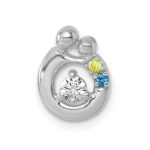 14k WG 2 Birthstone and Dia Mother/Child Chain Slide Semi-mount - Image 2