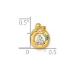 14k 2 Birthstone and Dia Mother/Child Chain Slide Semi-mount - Image 5