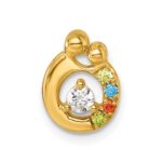 14k 4 Birthstone and Dia Mother/Child Chain Slide Semi-mount - Image 2