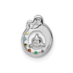 14k WG 6 Birthstone and Dia Mother/Child Chain Slide Semi-mount - Image 4