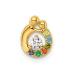 14k 6 Birthstone and Dia. Mother/Child Chain Slide Semi-mount - Image 2
