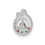 14k WG 7 Birthstone and Dia Mother/Child Chain Slide Semi-mount - Image 4