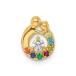 14k 7 Birthstone and Dia Mother/Child Chain Slide Semi-mount - Image 2