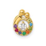 14k 8 Birthstone and Dia Mother/Child Chain Slide Semi-mount - Image 2