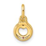 14k Dia Heart w/ 1 Birthstone Mother's Circle Pendant Semi-Mount - Image 4