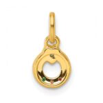 14k Dia Heart w/ 3 Birthstone Mother's Circle Pendant Semi-Mount - Image 4