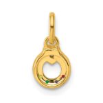 14k Dia Heart w/ 4 Birthstone Mother's Circle Pendant Semi-Mount - Image 4