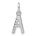 14k White Gold Twisted with .05 ct. Diamond Initial A Charm - Image 3