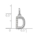 14k White Gold Twisted .05 ct. Diamond Initial D Charm - Image 4