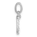 14k White Gold Twisted .07 ct. Diamond Initial J Charm - Image 2