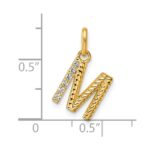 14k Twisted .05 ct. Diamond Initial M Charm - Image 4