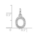 14k White Gold Twisted .07 ct. Diamond Initial O Charm - Image 4
