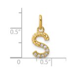 14k Twisted .07 ct. Diamond Initial S Charm - Image 4
