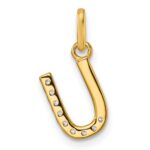 14k Twisted .10 ct. Diamond Initial U Charm - Image 3