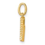 14k Twisted .05 ct. Diamond Initial V Charm - Image 2