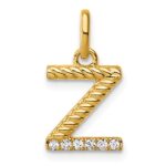 14k Twisted .05 ct. Diamond Initial Z Charm