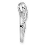 14K White Gold Polished 5/8 carat Diamond Layered Circles Doorknocker Chain Slide - Image 2