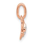 14K Rose Gold Polished Diamond Butterfly Charm - Image 2
