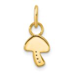 14K Polished Diamond Mushroom Charm - Image 3