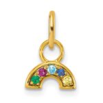 14K Polished Multi-color CZ Rainbow Charm