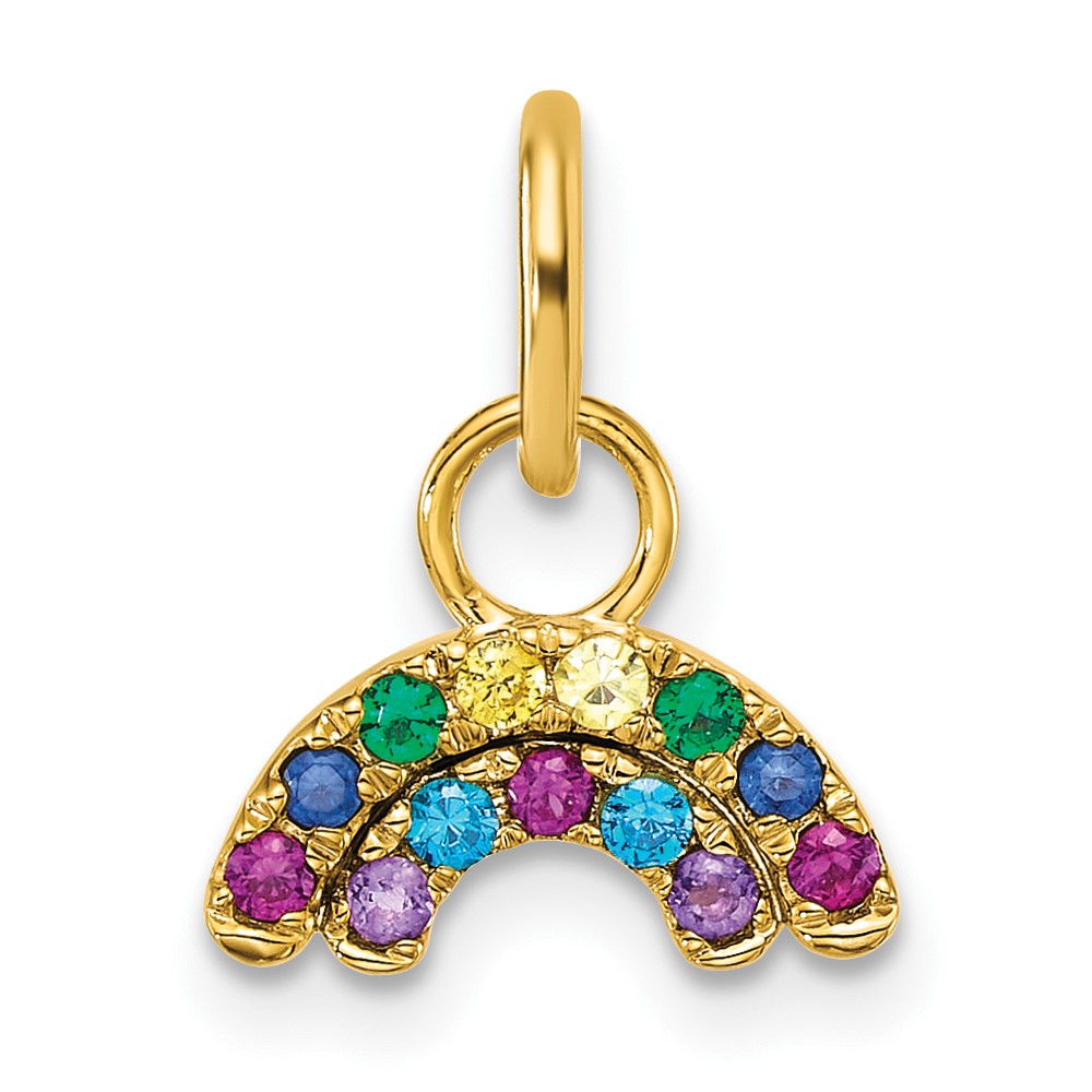 PM10768-YCZ.jpg 14K Polished Multi-color CZ Double Rainbow Charm - Image 1