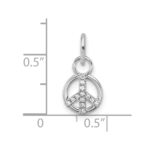 14K White Gold Polished 1/15 carat Diamond Peace Sign Charm - Image 4
