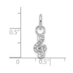 14K White Gold Polished Diamond Music Treble Clef Charm - Image 4