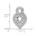 14K White Gold Polished 5/8 carat Diamond Fancy Chain Slide - Image 4