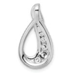 14K White Gold Polished 5/8 carat Diamond Teardrop Chain Slide - Image 3