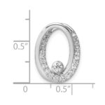 14K White Gold Polished 1/3 carat Diamond Double Oval Chain Slide - Image 4