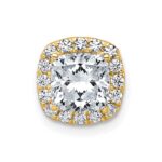 14k 1 3/4 carat Lab Grown Diamond VS+ F+ Cushion Complete Halo Chain Slide Pendant