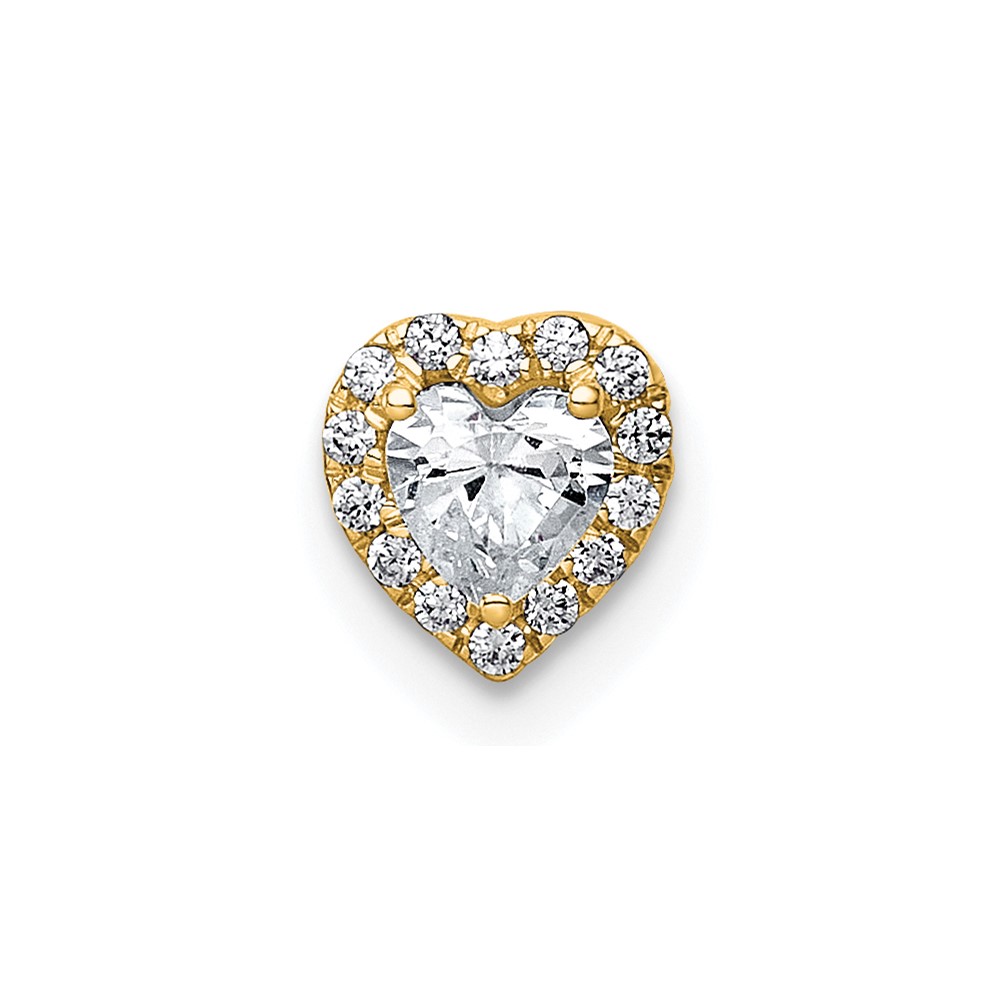 PM12130-033-YAA.jpg 14k 1/3 carat Lab Grown Diamond VS+ F+ Heart Complete Halo Chain Slide Pendant - Image 1