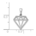 14k White Gold Diamond Gemstone-shape Pendant - Image 4