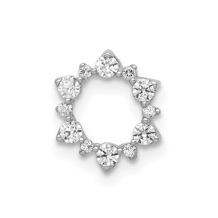 10k White Gold Diamond Fancy Circle Chain Slide